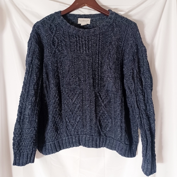 Denim & Supply Ralph Lauren Navy Cable Knit Sweater - Picture 1 of 4